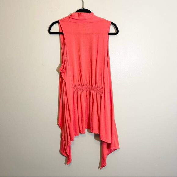 Lane Bryant Women's Orange Sleeveless Loose Fit Open Front Cardigan Size 18/20 - Picture 2 of 10